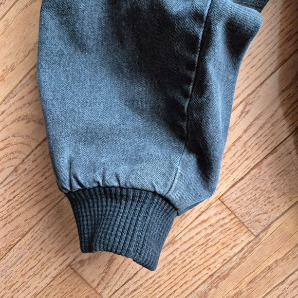 Vintage Molson Canadian Rocks Denim Bomber Coat Snap Front Jacket XL - Picture 11 of 15